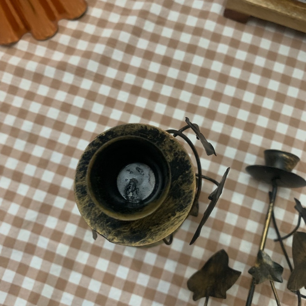 Artistic Black and Gold Candle Holders - Picture 3 of 4